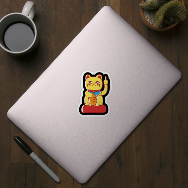 Middle Finger Mis-Fortune Cat by dumbshirts